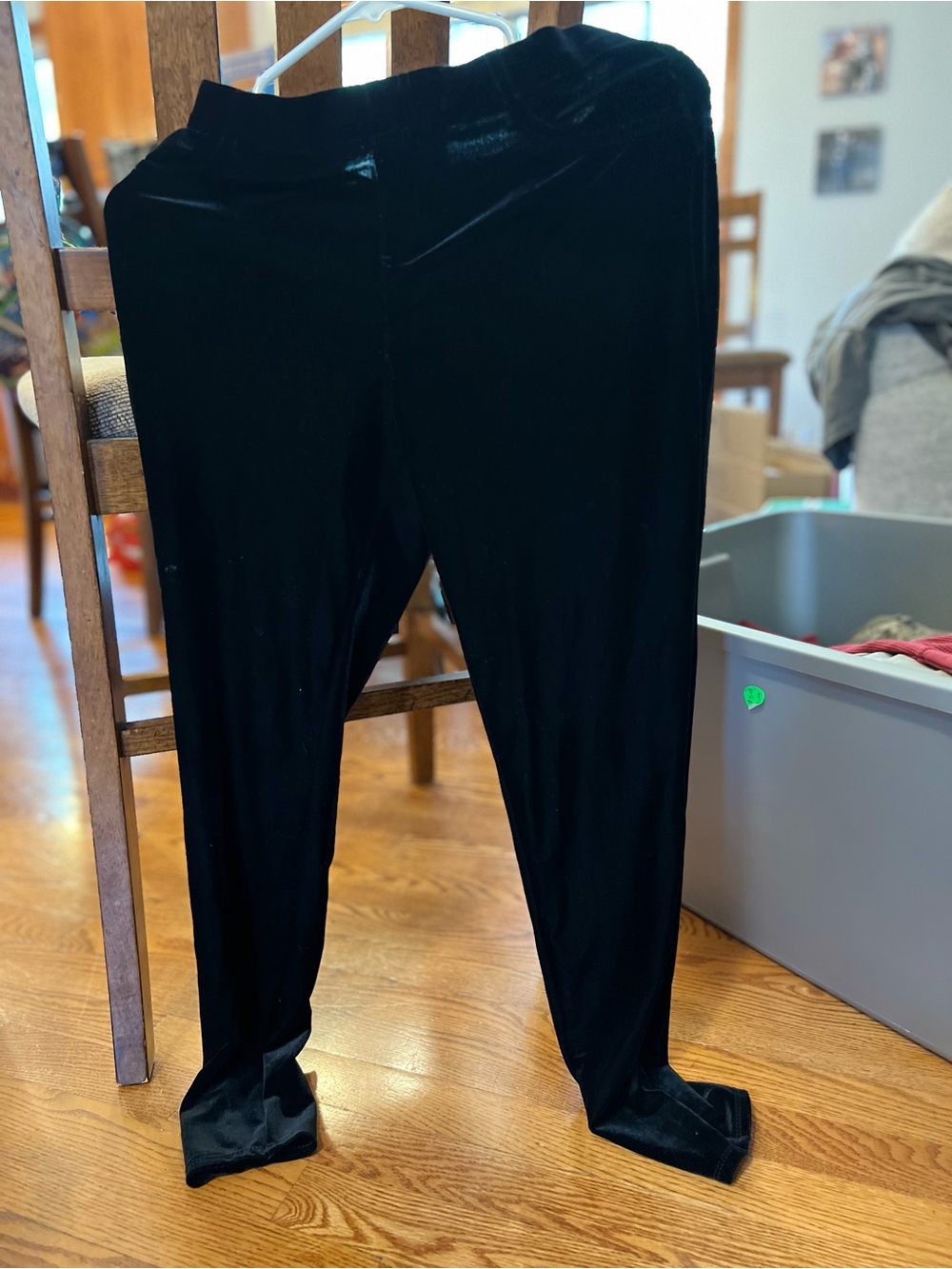 Time and Tru Black Velvet Straight Leg Pants